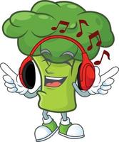 Green broccoli cartoon character style vector