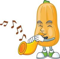 Butternut squash cartoon character style vector