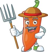 Orange chili cartoon character vector