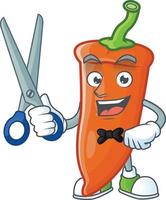 Orange chili cartoon character vector