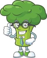 Green broccoli cartoon character style vector