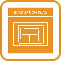 icono de vector de plan de evacuación