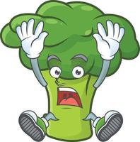 Green broccoli cartoon character style vector