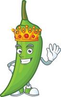 Green chili cartoon character vector