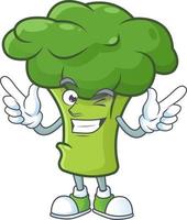 Green broccoli cartoon character style vector