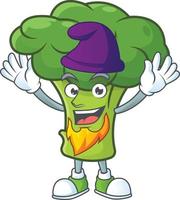 Green broccoli cartoon character style vector