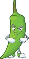 Green chili cartoon character vector