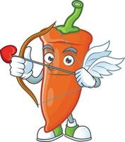 Orange chili cartoon character vector