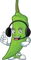 Green chili cartoon character vector