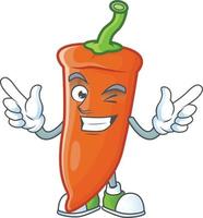 Orange chili cartoon character vector