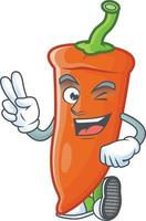 Orange chili cartoon character vector