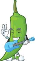 Green chili cartoon character vector