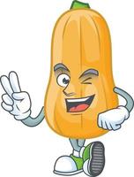 Butternut squash cartoon character style vector