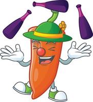 Orange chili cartoon character vector