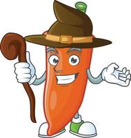 Orange chili cartoon character vector