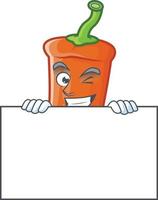 Orange chili cartoon character vector