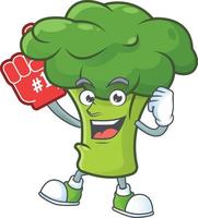 Green broccoli cartoon character style vector