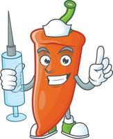 Orange chili cartoon character vector