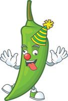 Green chili cartoon character vector