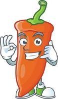 Orange chili cartoon character vector