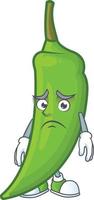 Green chili cartoon character vector