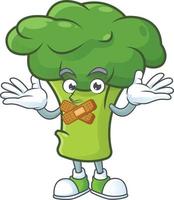 Green broccoli cartoon character style vector