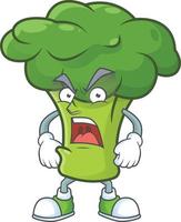 Green broccoli cartoon character style vector