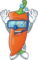 Orange chili cartoon character vector