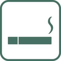 icono de vector de cigarrillo encendido único