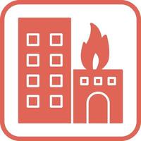 Unique Burning Building Vector Icon