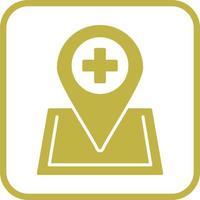 icono de vector de hospital de ubicación