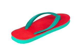 sandals  flip flops color red green isolated on white background