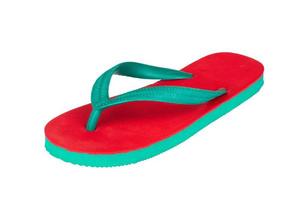 sandals  flip flops color red green isolated on white background