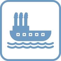 icono de vector de barco de vapor