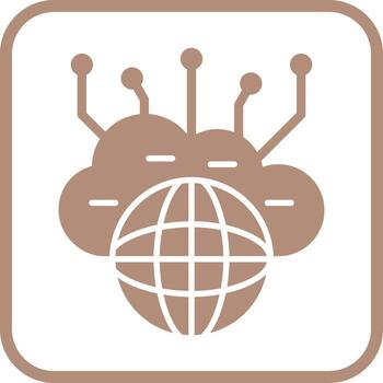 icono de vector de nube informática
