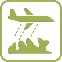 icono de vector de avión de bombero único