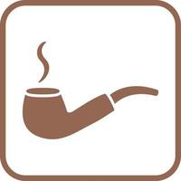 Unique Lit Smoking Pipe Vector Icon