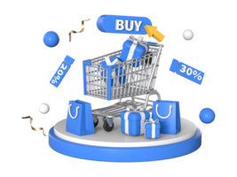 3D rendering e-commerce promotion discount day element png