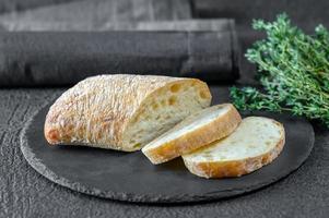 Ciabatta bread closeup photo