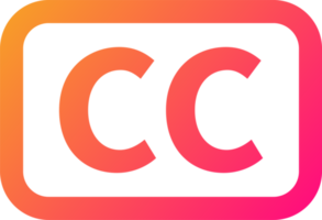 Closed captioning icon in gradient colors. CC signs illustration. png