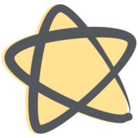 mão desenhando rabisco esboço Estrela marcas linha png