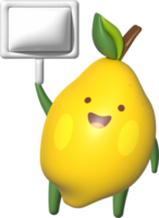 Lemon 3D Cartoon Character png