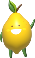 Lemon 3D Cartoon Character png