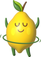 limão 3d desenho animado personagem png