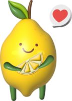 Limone 3d cartone animato personaggio png