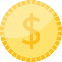 Dollar currency symbol coin . png