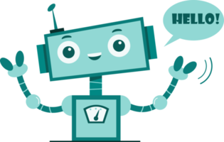 Free Smiling cute robot chat bot. Support service character. 19898435 PNG  with Transparent Background