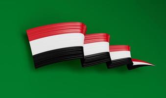 Syria flag ribbon on green background 3d illustration photo