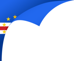 Cape Verde flag wave isolated on png or transparent background