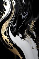 Elegant black, white, and gold marble background texture for use in design projects photo